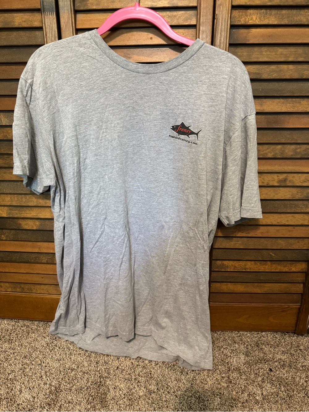 Men's Heather Gray Short-Sleeve Crew Neck T-Shirt fishing frenzy wicked tuna